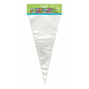 25 Large Clear Cone Cellophane Bags