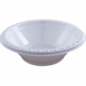 40 Large 12oz Classic White Plastic Bowls