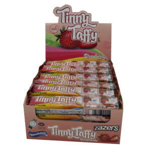 Zazers Tinny Taffy Strawberry Tubes