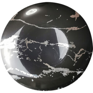 10 Black & Silver 6" Hard Plastic Plates