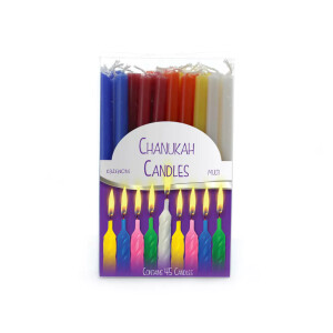 44 Long Coloured Chanukah Menorah Candles