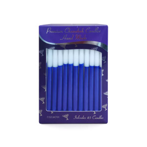 44 Metallic Blue & White Chanukah Candles
