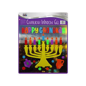 Happy Chanukah Menorah Window Gel