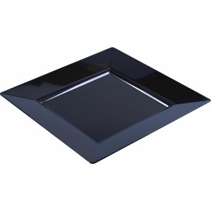 10 Small 8.5" Square Black Plates