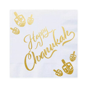Happy Chanukah 20 Gold Foiled Napkins