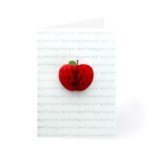 New Year Card with 3D Apple