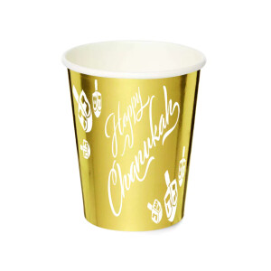 Chanukah Gold Foiled Small Paper Cups