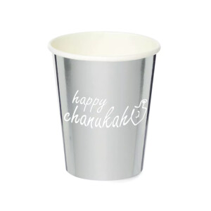 Chanukah Silver Foiled Cups