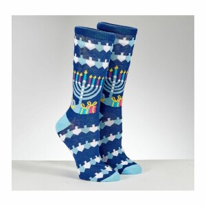 Ugly Sweater Chanukah Adult Crew Socks