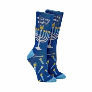 Eight Crazy Nights Chanukah Adult Crew Socks