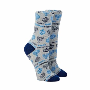 Happy Chanukah Adult Crew Socks