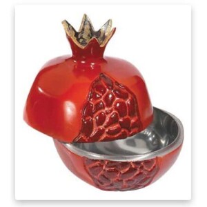 Yair Emanuel cast iron pomegranate honey dish for Rosh Hashanah Sabeny