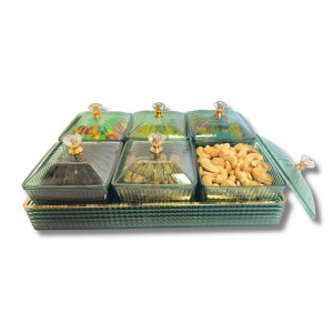 Purim Misloach Manot 6 Candy Filled Green Dish