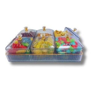 Purim Misloach Manot 6 Candy Filled White Dish